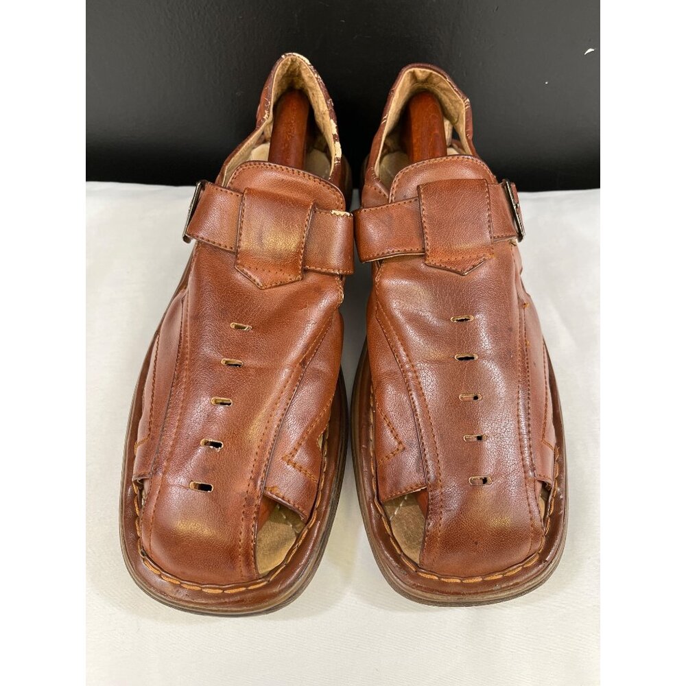 Carlo Pradi Mens Browns Leather Sandals Size 11M SKU 6369